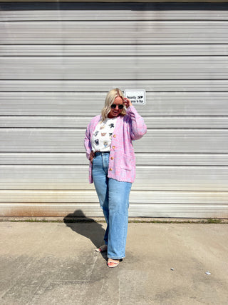 prettiest walk of lilac cardigan