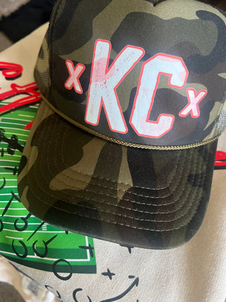 KC camo foam trucker hat