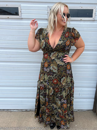 feelin' fine fall floral dress