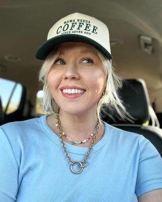 mama needs coffee since 4ever ago trucker hat