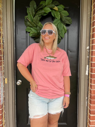 take me to the lake graphic tee