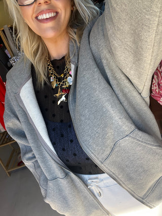 comfy and cozy grey zip jacket