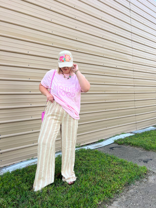 motherhood social club light pink tee