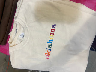 oklahoma embroidery graphic tee