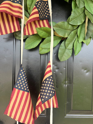 giving Ralph Lauren USA flag garland