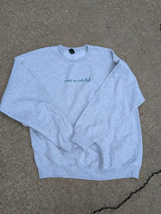 happy go lucky embroidery sweatshirt