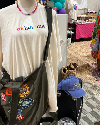 oklahoma embroidery graphic tee