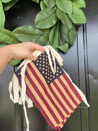 giving Ralph Lauren USA flag garland