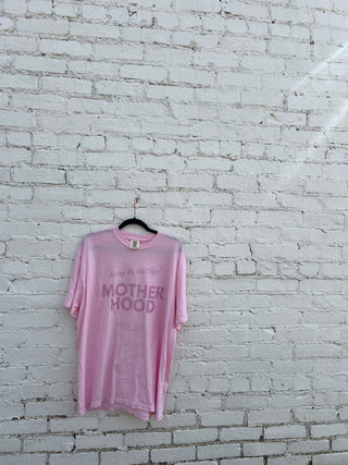 motherhood social club light pink tee