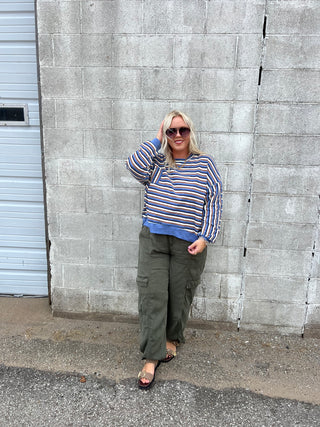 rise above striped knit top