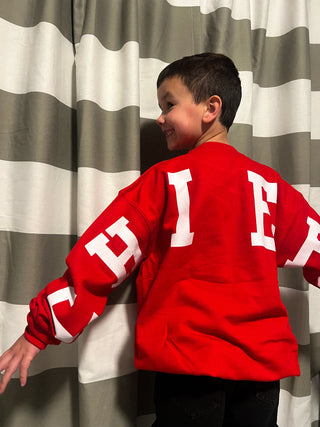 varsity kc chiefs style crew