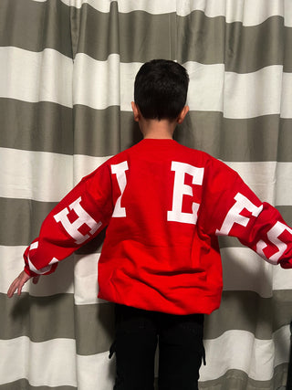 varsity kc chiefs style crew