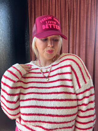 there for you always striped sweater