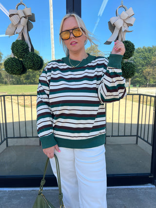 full of life striped terry sweatshirt