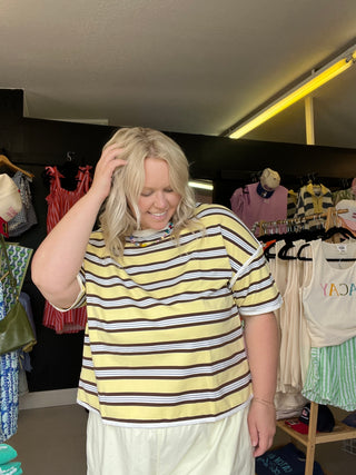 easy going striped yellow top