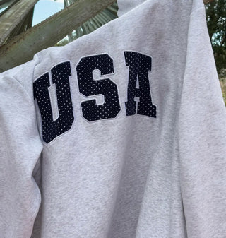 the usa polka dot mock neck sweatshirt