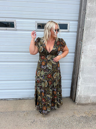 feelin' fine fall floral dress