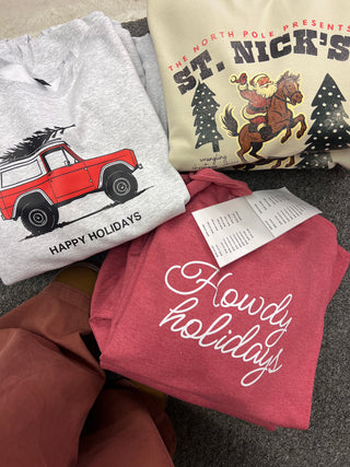 happy holidays sweatshirt