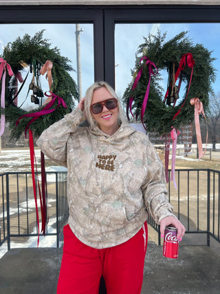 happy to be here camo hoodie