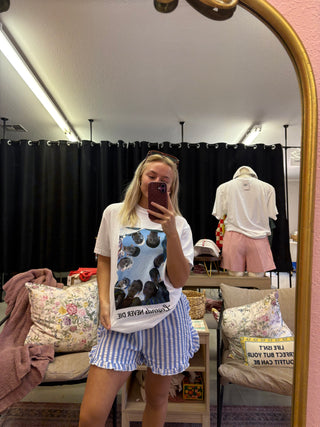 blues me up striped shorts  extended