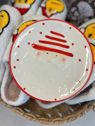 Santa polka dot plate