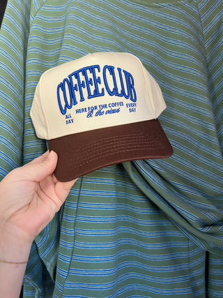 coffe club brown trucker hat
