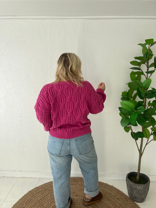 flower power pink cardigan