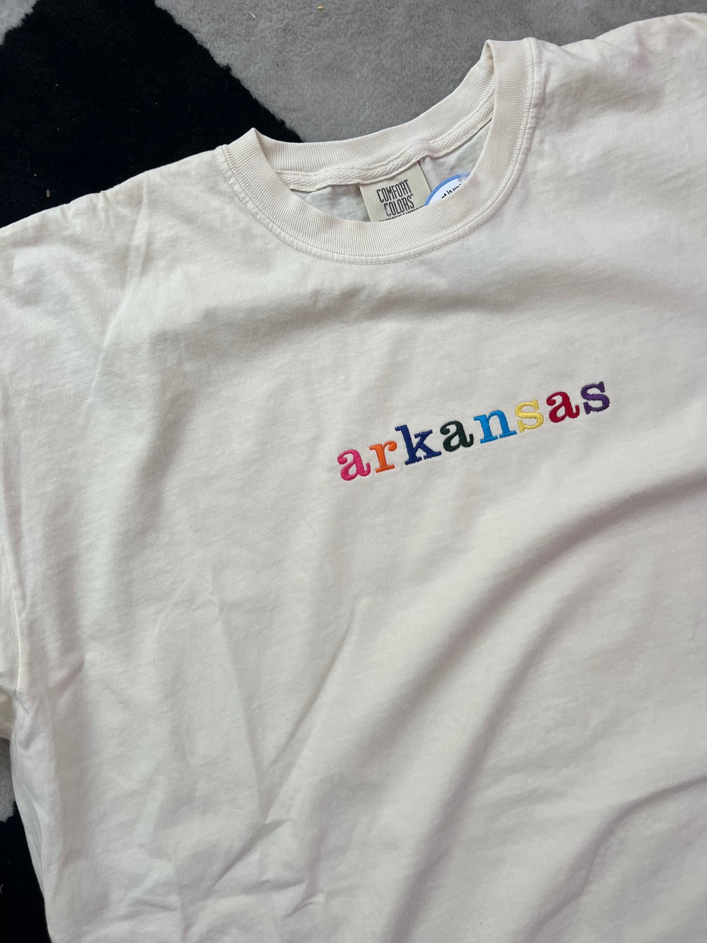 arkansas embroidery graphic tee