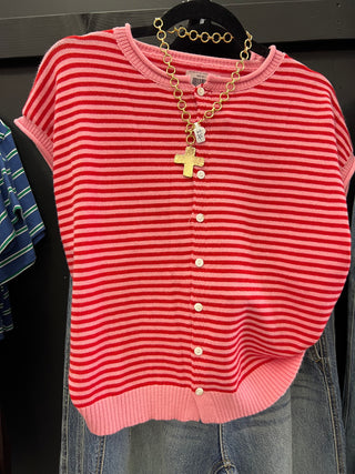 I am here for you striped cardigan top