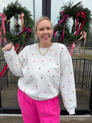 heart on full sweatshirt