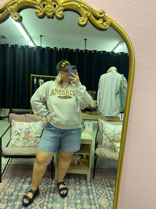 vintage washed string extended denim shorts