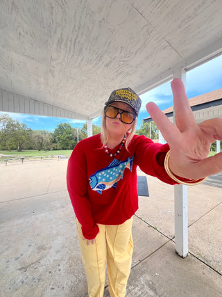 fish me away red sweater