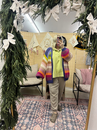 the colorful queen cardigan