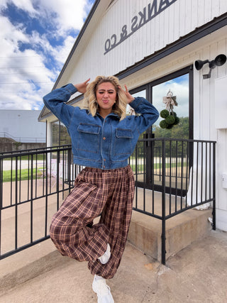 chill me out plaid joggers