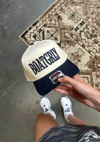 boatgrly navy trucker hat
