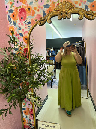 sip on it olive palm dress