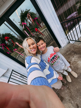 winter who striped top