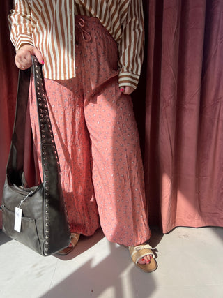 cassie wide leg cinched clay pants