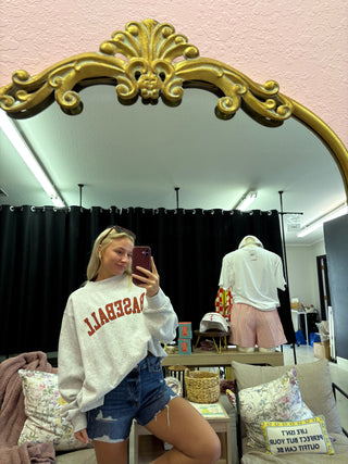 baseball varsity mock neck