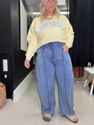 easy like sunday morning blue pants