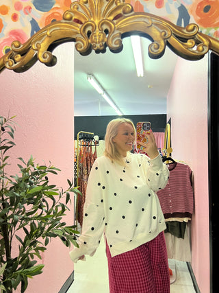Polka dot me up sweatshirt top