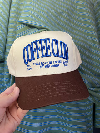 coffe club brown trucker hat
