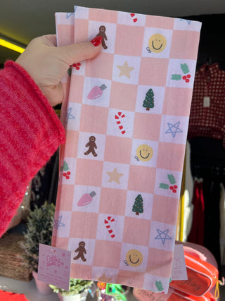 just a girl Christmas tea towel