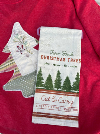 christmas tree farms tea towel