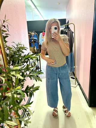 me who barrel denim pants