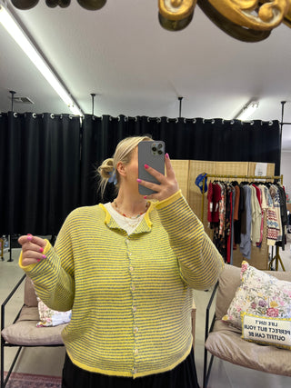 the piper striped yellow cardigan top