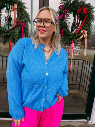all blue days cardigan
