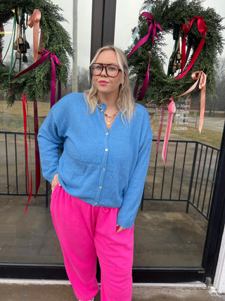 all blue days cardigan