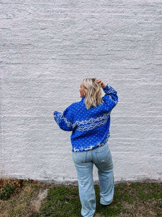 no winter blues sweater