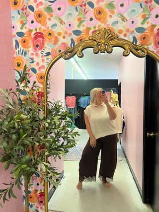 wherever the day takes us lace  pants